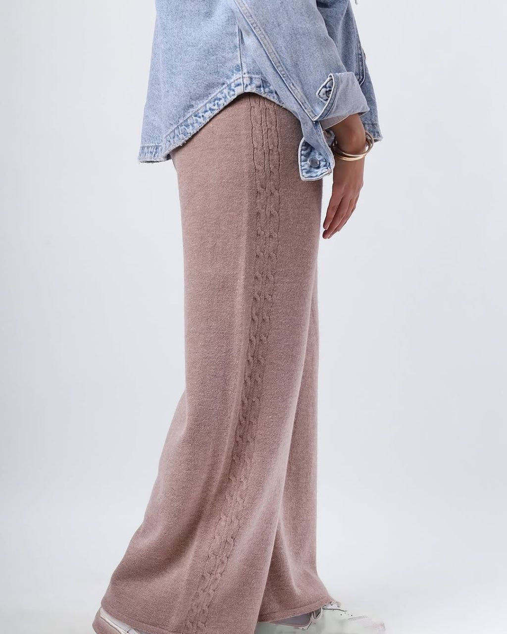 Knitted Winter Wide-Leg Pants – Cozy & Stylish