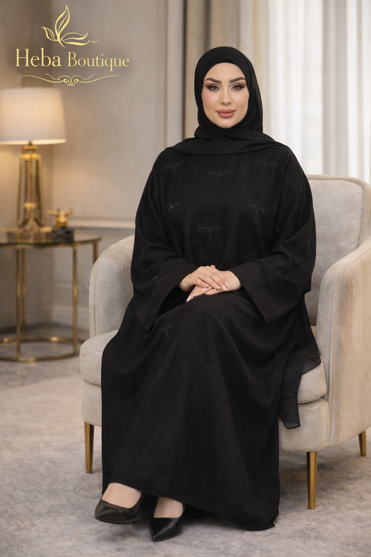 Dragonfly Embroidered Indonesian Fikro Abaya – One Size