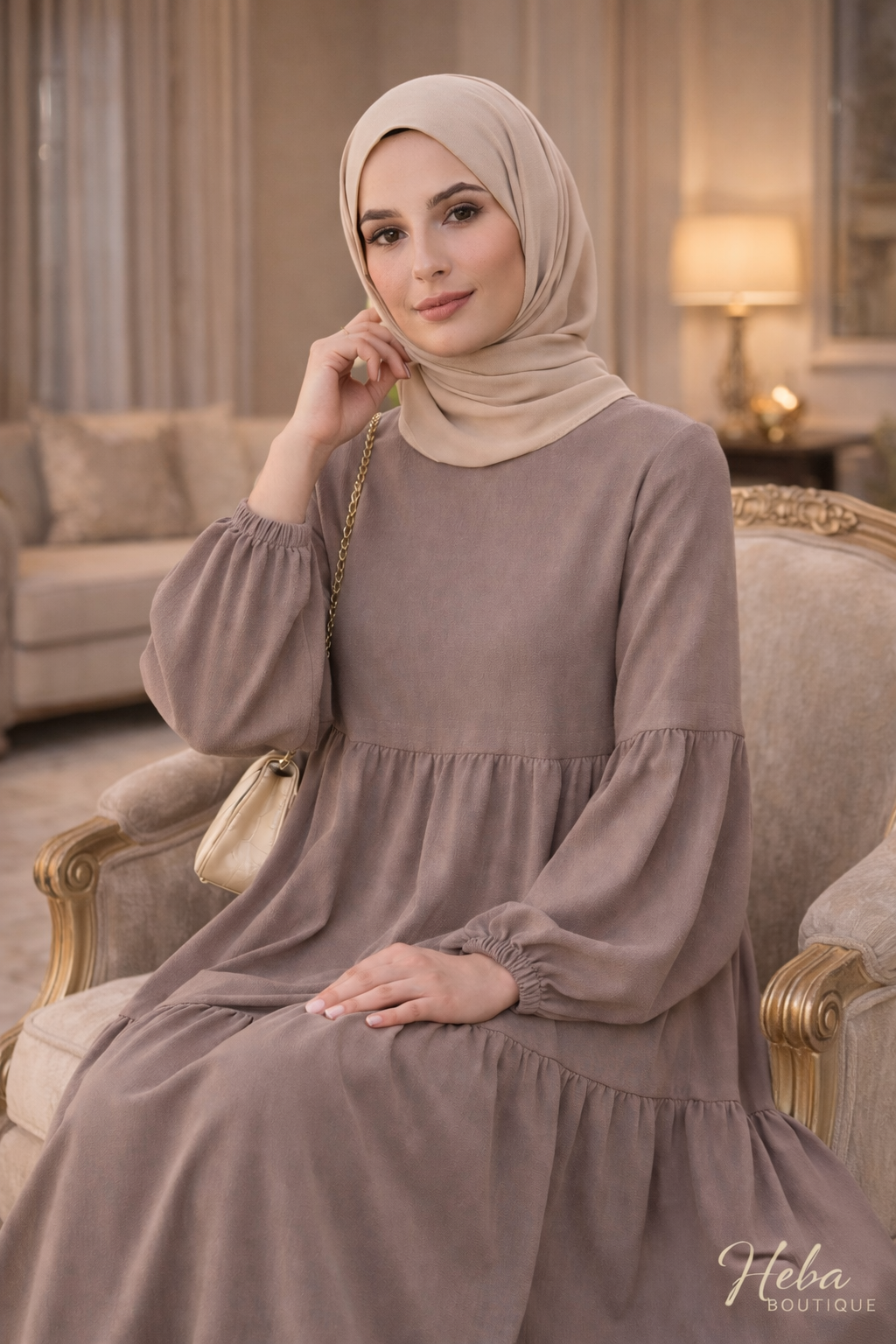 Crepe Modest Maxi Dress Heba Boutique