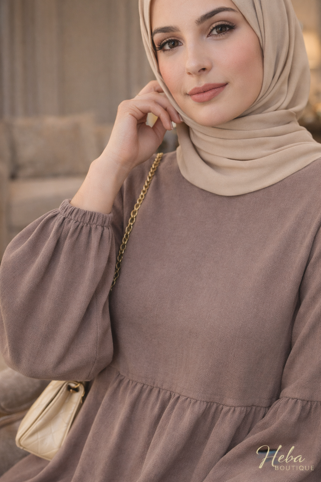 Crepe Modest Maxi Dress Heba Boutique