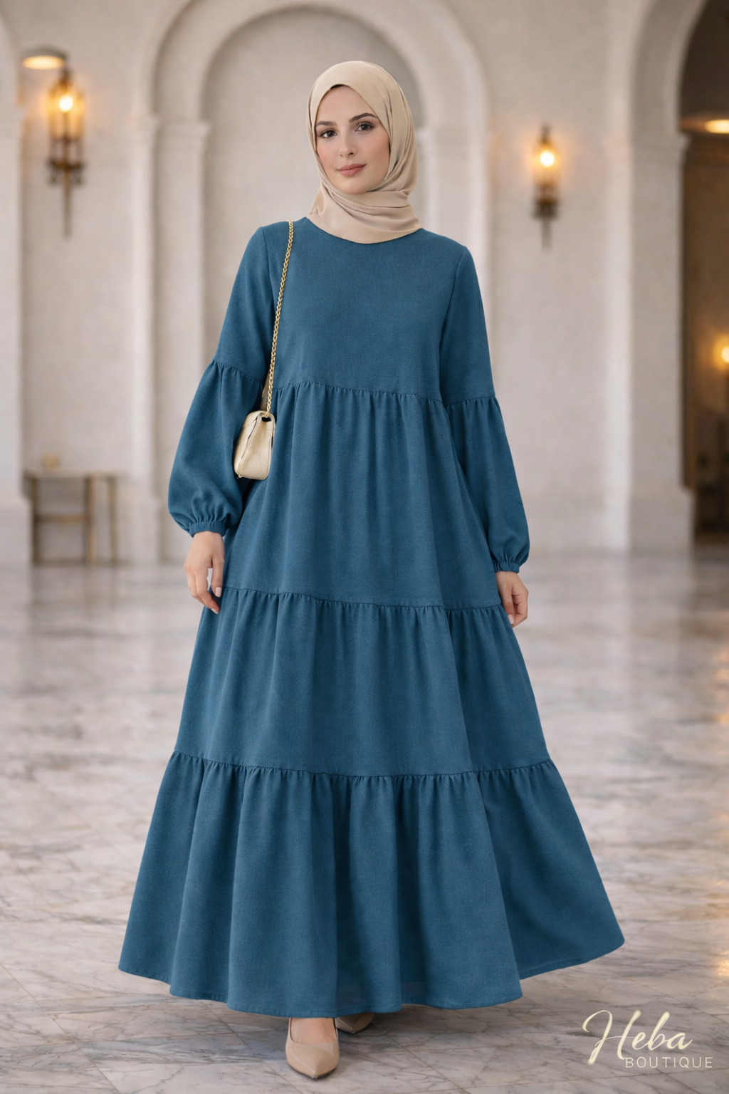Crepe Modest Maxi Dress Heba Boutique
