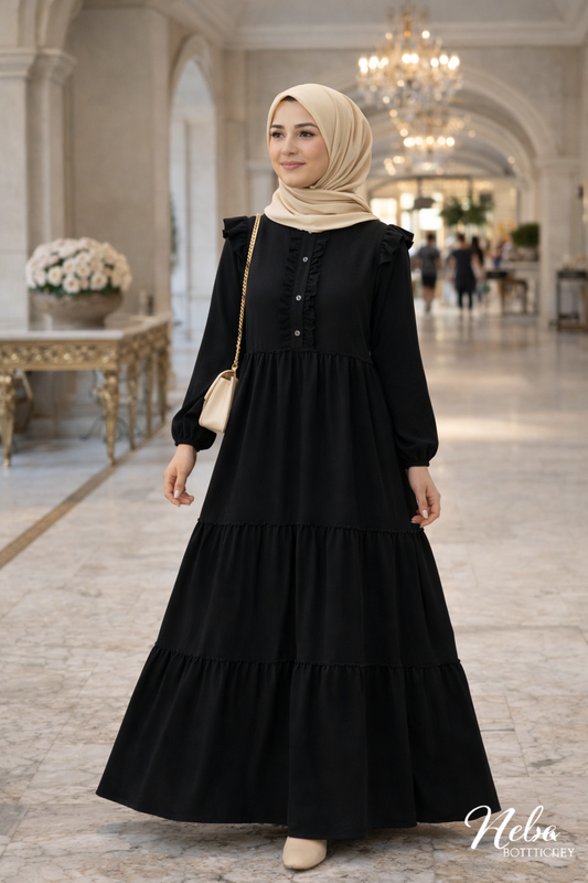 Modest Crepe Dress Heba Boutique