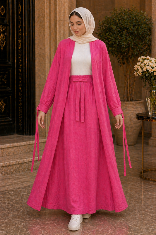 Modest Cardigan & Maxi Skirt Set – Elegant Everyday Outfit Heba Boutique